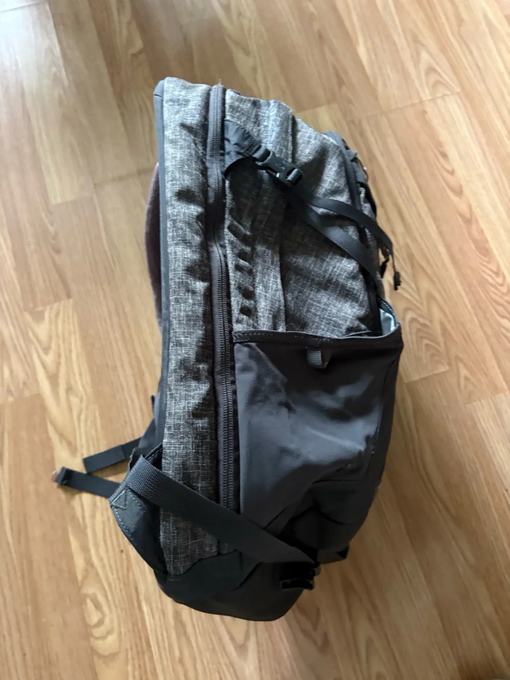 The North Face surge Gray & Black Backpack with Multiple Pockets